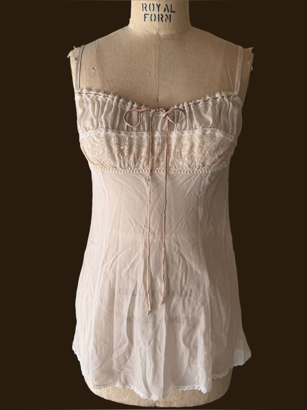 Vintage Y2k Victorias Secret Silk Milkmaid Slip Dress